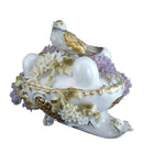 c1880 Dresden Porcelain Bird on Nest Potpourri Box with applied flowers - Estate Fresh Austin