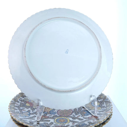 c1880 Dresden/Bohemian Chinoisiere Plate Set Hand Painted 8.5" - Estate Fresh Austin