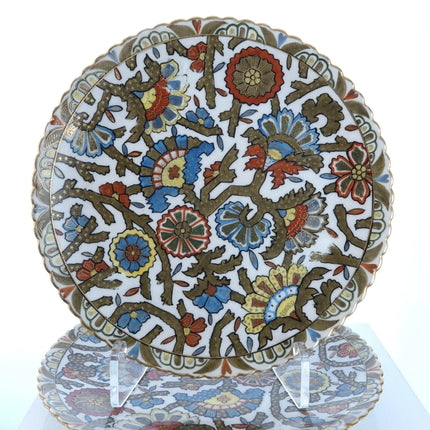 c1880 Dresden/Bohemian Chinoisiere Plate Set Hand Painted 8.5" - Estate Fresh Austin