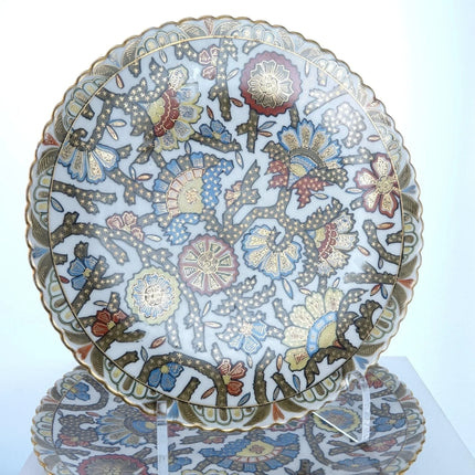 c1880 Dresden/Bohemian Chinoisiere Plate Set Hand Painted 8.5" - Estate Fresh Austin