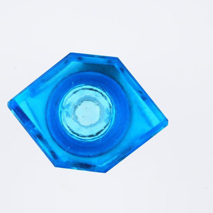 c1880 Faceted Blue Glass inkwell - Estate Fresh Austin