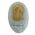 C1880 French Gilt Bronze relief on onyx Holy Water Font Jesus Plaque Signed J Do - Estate Fresh Austin