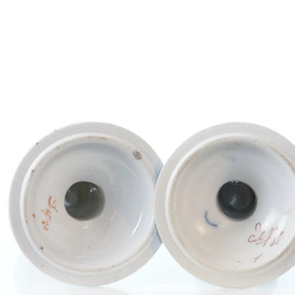 c1880 French Old Paris Imari Palette Candlesticks - Estate Fresh Austin