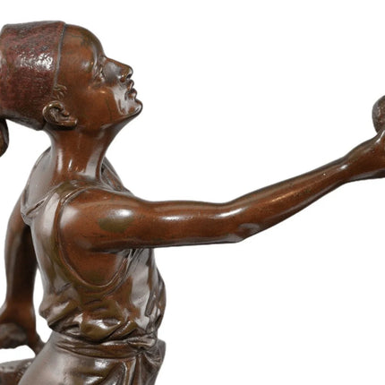 c1880 French Orientalist Bronze Didier Debut(1824-1893) Foundry Stamp Garanti Au - Estate Fresh Austin