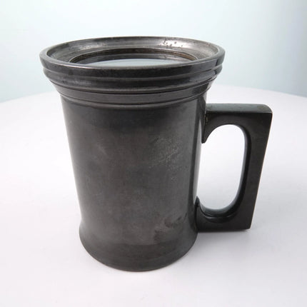 c1880 Glass Bottomed Pewter Tankard Half Pint by James Dixon - Estate Fresh Austin