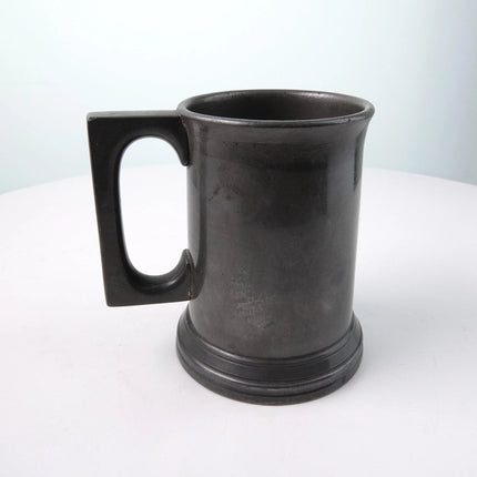 c1880 Glass Bottomed Pewter Tankard Half Pint by James Dixon - Estate Fresh Austin