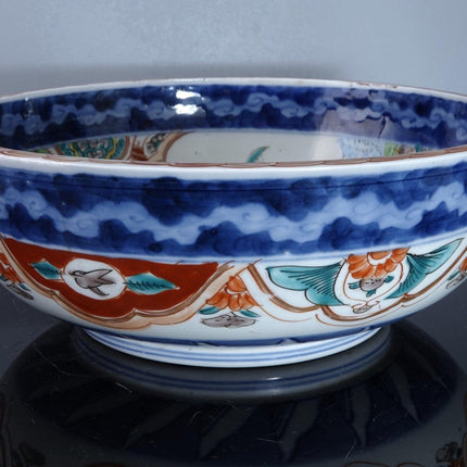 c1880 Japanese Imari Bowl 8.5" x 3 1/8" - Estate Fresh Austin