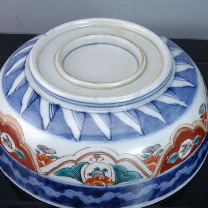 c1880 Japanese Imari Bowl 8.5" x 3 1/8" - Estate Fresh Austin