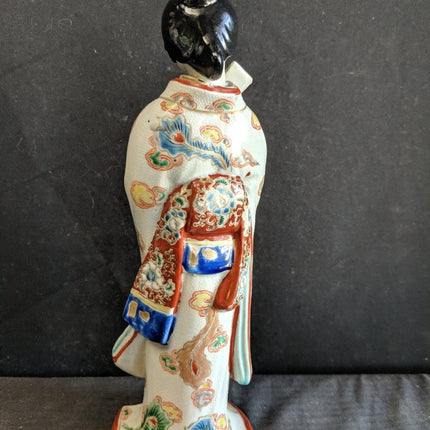 c.1880 Meiji Period Japanese Kutani Geisha Figure 10 3/8" - Estate Fresh Austin