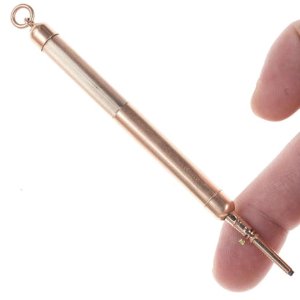 c1880 Robbins Clark & Biddle 14k gold retractable pendant physician's pencil - Estate Fresh Austin