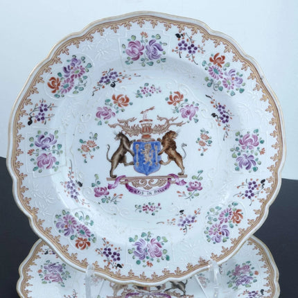 c1880 Samson French Armorial Plate Set - Estate Fresh Austin