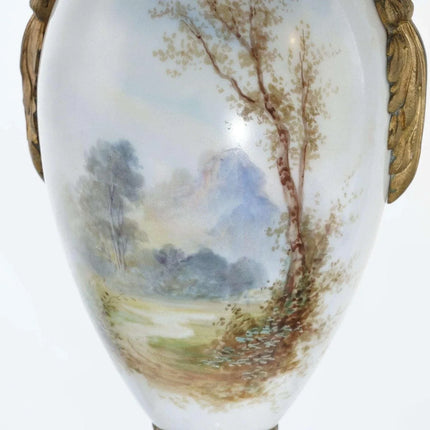 c1880 Sevres Style Hand Painted Bronze Mounted Garniture x - Estate Fresh Austin