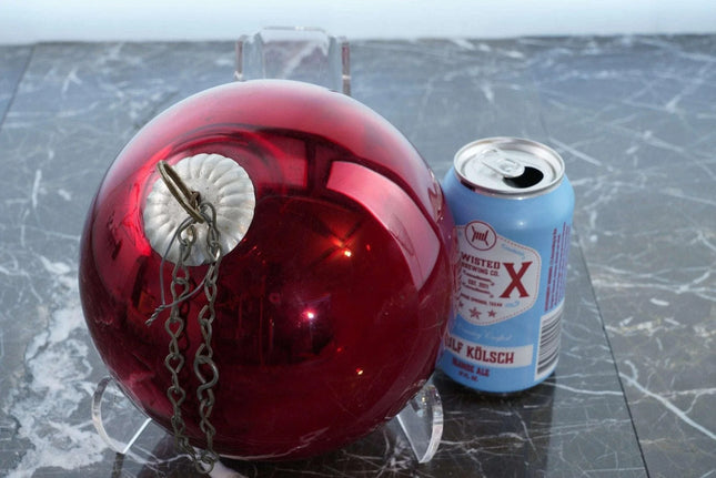 c1880's 7" Antique Kugel Christmas ornament Mercury glass ball - Estate Fresh Austin