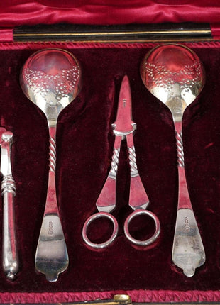 c1880's Allen & Darwin Boxed Nutcracker/Grape Shears/Serving spoon set Sheffield - Estate Fresh Austin