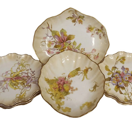 c1884 Royal Doulton Botanical Desert Service 8 pc - Estate Fresh Austin