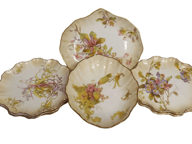 c1884 Royal Doulton Botanical Desert Service 8 pc - Estate Fresh Austin