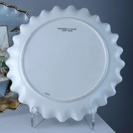 c1890 Aesthetic Movement Theodore B Starr New York Pair of Hand Painted Fish Pla - Estate Fresh Austin