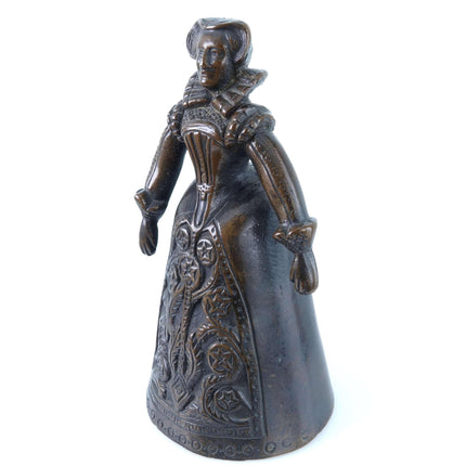 c1890 Antique Bronze Figural Bell Woman with Large dress - Estate Fresh Austin