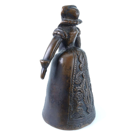 c1890 Antique Bronze Figural Bell Woman with Large dress - Estate Fresh Austin