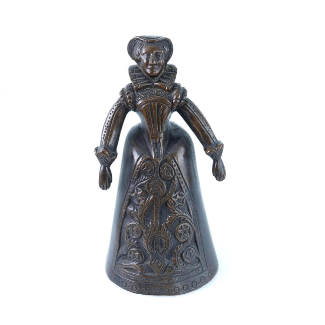 c1890 Antique Bronze Figural Bell Woman with Large dress - Estate Fresh Austin