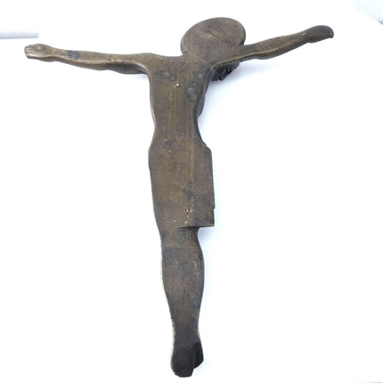 c1890 Antique French Bronze Crucifix - Estate Fresh Austin