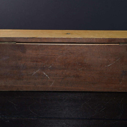 c1890 Antique French Marquetry glove box with brass/mother of pearl inlay - Estate Fresh Austin