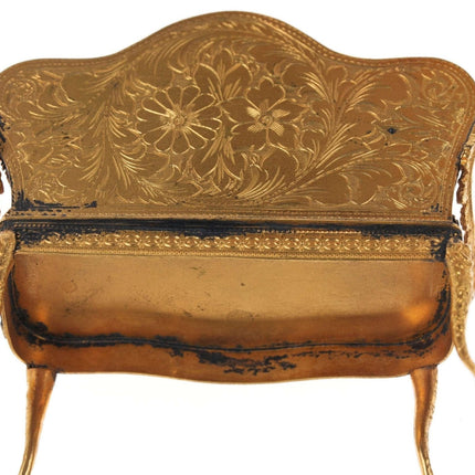 c1890 Antique Miniature Viennese Dore Bronze and Hand Painted Enamel Settee - Estate Fresh Austin