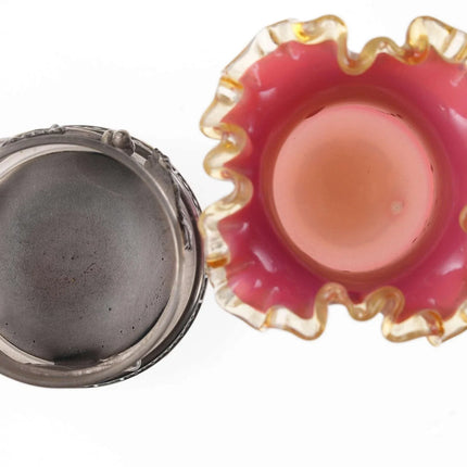 c1890 Cased opaline toothpick in silverplate holder - Estate Fresh Austin