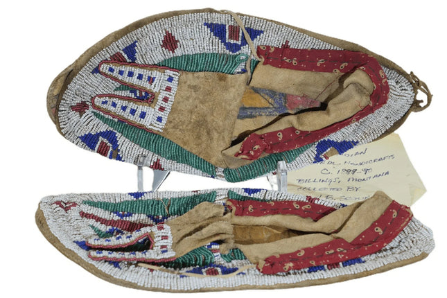 c1890 Crow Native American Beaded Moccasins - Estate Fresh Austin