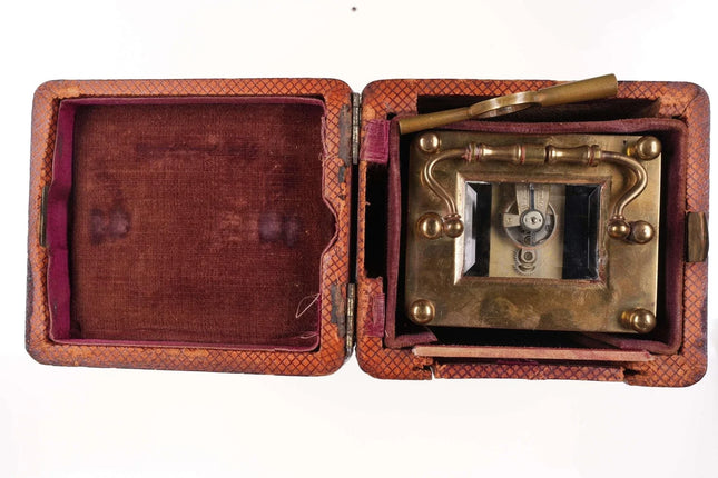 c1890 Douverdrey & Bloquel French Carriage clock in Travel case - Estate Fresh Austin