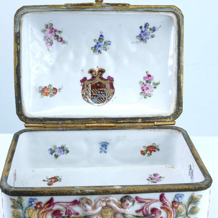 c1890 Dresden Porcelain Casket in the Capodimonte Style - Estate Fresh Austin