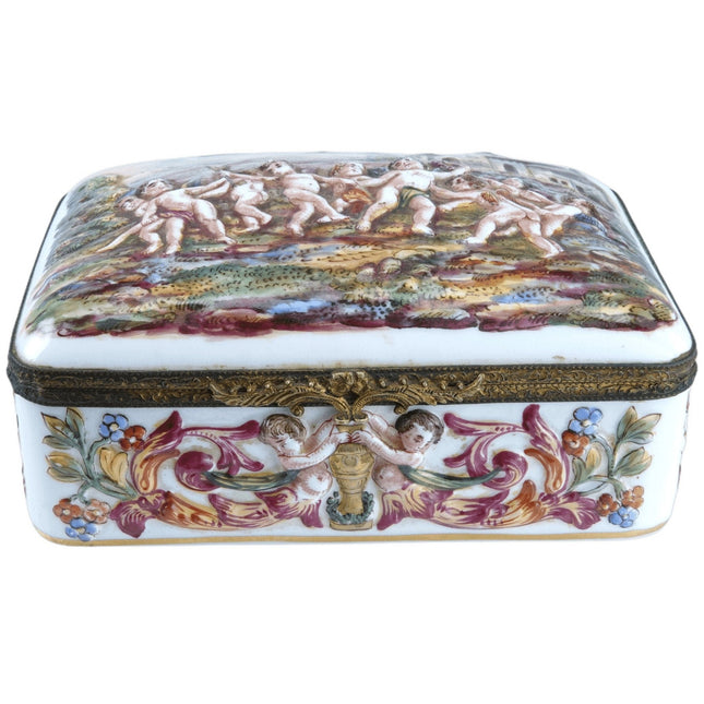 c1890 Dresden Porcelain Casket in the Capodimonte Style - Estate Fresh Austin