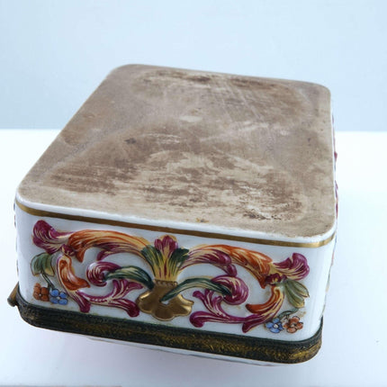 c1890 Dresden Porcelain Casket in the Capodimonte Style - Estate Fresh Austin