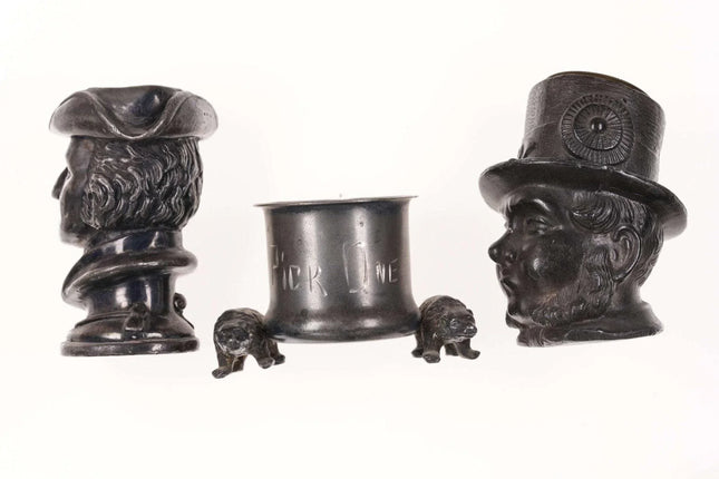 c1890 Figural silverplate toothpick/match holders - Estate Fresh Austin