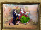 c1890 French Enamel On Copper Plaque with Courting Scene - Estate Fresh Austin