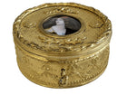 c1890 French Gilt Bronze Mounted French Enamel Portrait Plaque Jewelry Box - Estate Fresh Austin