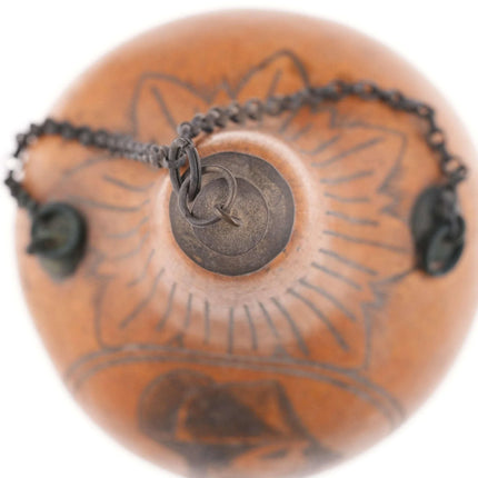 c1890 French Napoleonic Carved Gourd bottle - Estate Fresh Austin