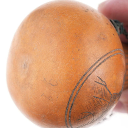 c1890 French Napoleonic Carved Gourd bottle - Estate Fresh Austin