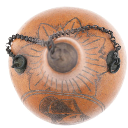 c1890 French Napoleonic Carved Gourd bottle - Estate Fresh Austin