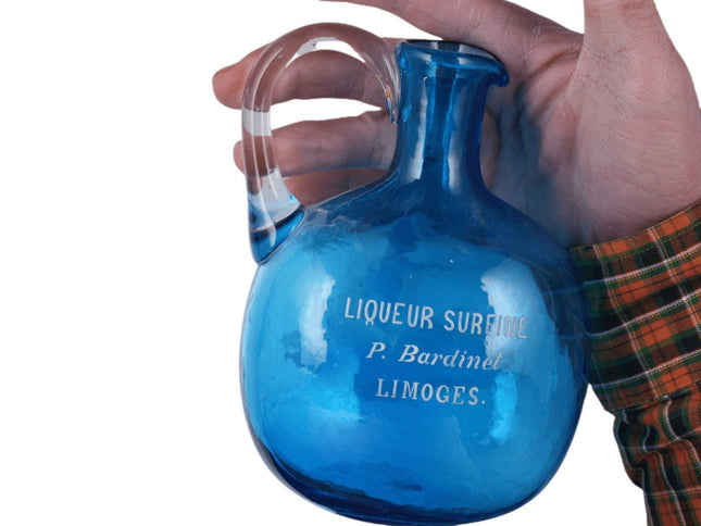 c1890 French P. Bardinet Limoges Mary Gregory Style Advertising Jug - Estate Fresh Austin