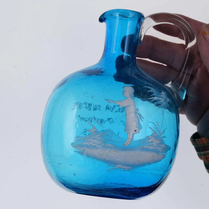 c1890 French P. Bardinet Limoges Mary Gregory Style Advertising Jug - Estate Fresh Austin