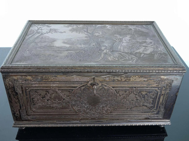 c1890 French Silverplate Jewelry Box - Estate Fresh Austin