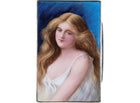 c1890 Guilloche Enamel Hand Painted Gilt 900 Silver Calling card case - Estate Fresh Austin