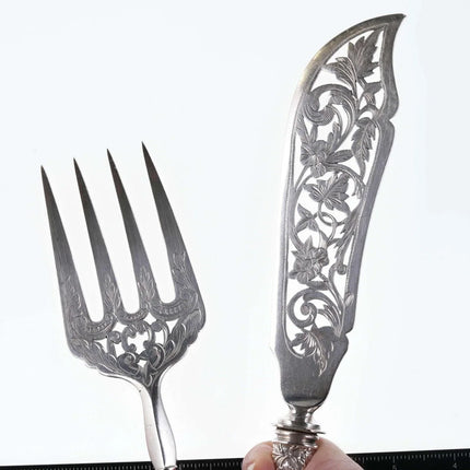 c1890 Henri Soufflot, Paris 950 silver fish set - Estate Fresh Austin