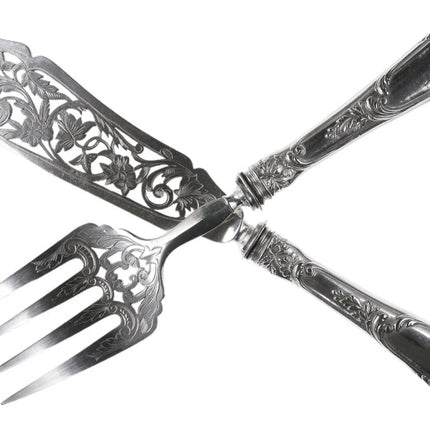 c1890 Henri Soufflot, Paris 950 silver fish set - Estate Fresh Austin