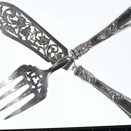 c1890 Henri Soufflot, Paris 950 silver fish set - Estate Fresh Austin