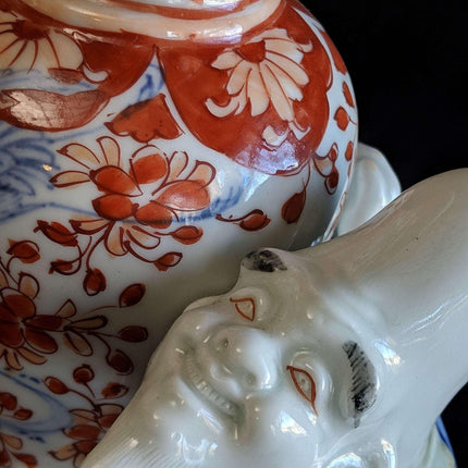 c1890 Japanese Imari Figural Fukurokuju Vase - Estate Fresh Austin