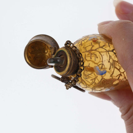 c1890 Moser enameled Chatelaine perfume bottle - Estate Fresh Austin