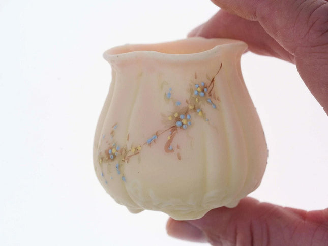 c1890 Mt Washington decorated burmese toothpick holder - Estate Fresh Austin