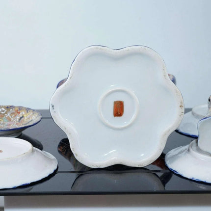 c1890 Nippon Cobalt butterfly chocolate set - Estate Fresh Austin